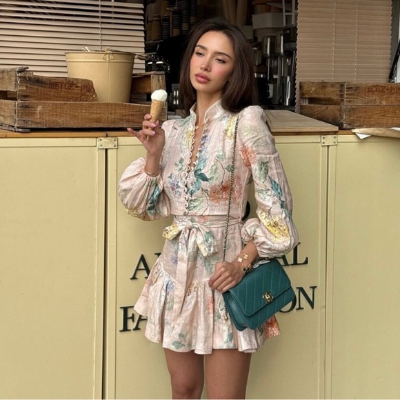 Zimmermann Illuminate Peplum Mini Dress, New - Picture 2 of 10